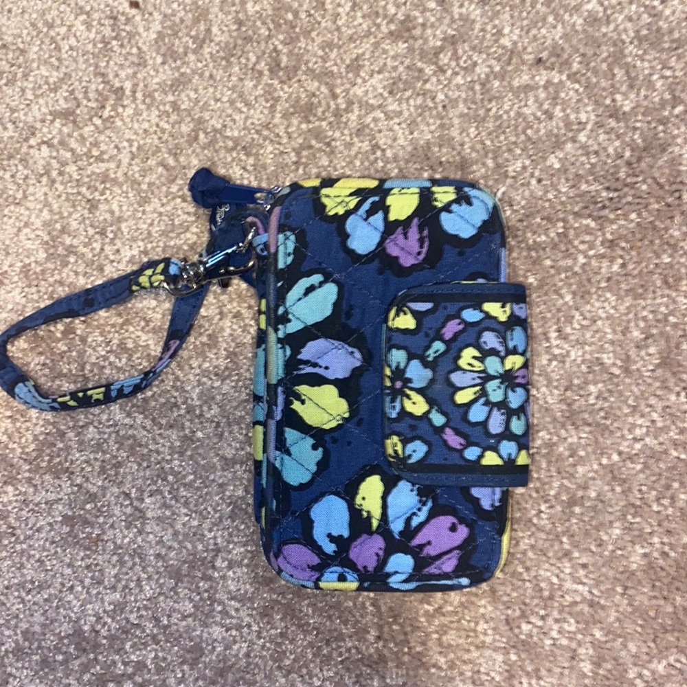 Vera Bradley wallet with phone holder in Indigo Pop